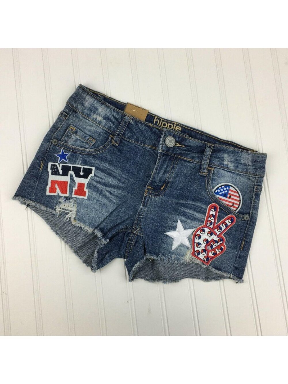 New Hippie Laundry Distressed Denim Shorts Size 26